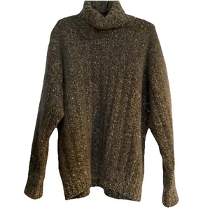 Joan & David Women's Gray 100% Cashmere Channel Knit Turtle Neck Sweater Sz L - Picture 1 of 12