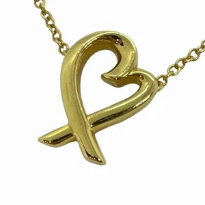 TIFFANY & Co. Paloma Picasso Loving Heart Necklace Pendant 18k Yellow Gold inBox - Picture 1 of 24