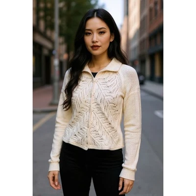 Suéter Pullover Nine & Co By Nine West Para Mujer Blanco Cuello Capucha Talla Grande Foto 1 de 4