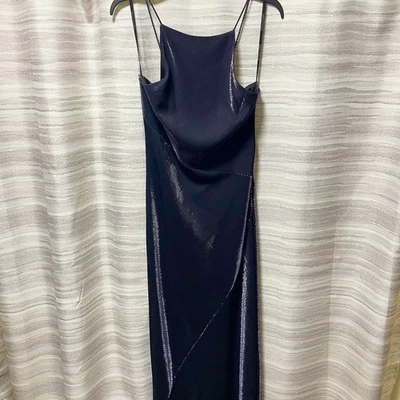 Betsy & Adam VTG Y2K Black Purple Metallic Iridescent Dress 14 Prom Gown Long - Image 1 of 4