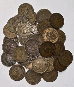 50 Indian Head Cents - Mixed Lot - Picture 1 of 5