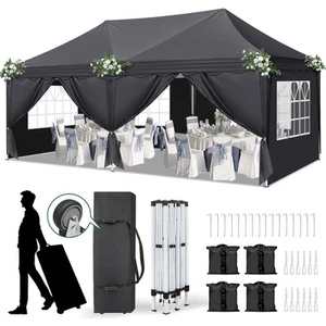 6m x 3m Garden Heavy Duty Pop Up Gazebo Marquee Party Tent Wedding Canopy New - Picture 1 of 10