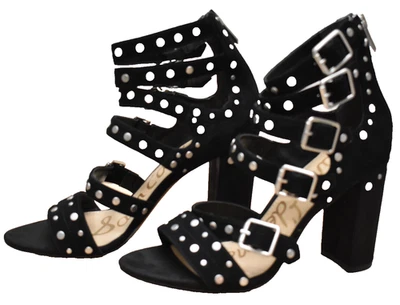 Sam Edelman York Suede Strappy Studded Sandals Black Size 7. 5 New! - Image 1 of 4