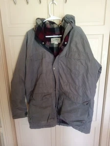 Vintage LL Bean Parka Mens L Gray Baxter State Wool Lined Made in USA 1363B - Picture 1 of 8