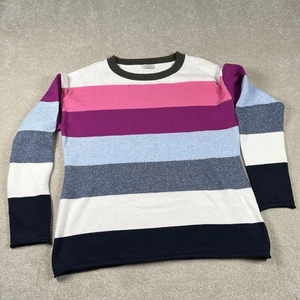 Talbots Striped Sweater Crew Neck Long Sleeve Soft Cotton Blend Women's Large - Picture 1 of 8