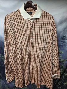 Steven Land Mens Size 19 x 34/35 Long Sleeve Button Up Dress Shirt French Cuff - Picture 1 of 8