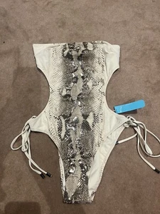 Melissa Odabash Swimwear Cut Out Bandeau One Piece - Size UK 16 BNWT - Picture 1 of 9