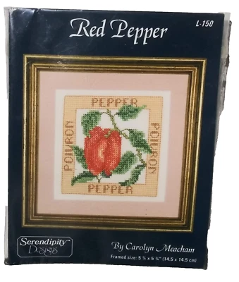 NUEVO Kit Punto Cruz Pimiento Rojo Serendipity Designs L-150 Meacham 5.5" Cuadrado Foto 1 de 4