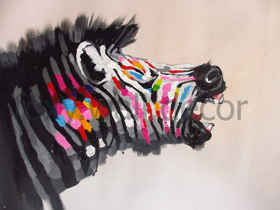 ZEBRA PRINT RAINBOW COLOUR  POSTER SATIN PAPER  FOR FRAME 85cm x55cm - Image 1 of 3