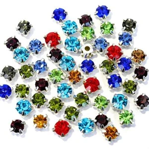 Glass Round Sew On Rhinestones With Silver Claw Flatback For Crafts 200pcs 4mm - Picture 1 of 44