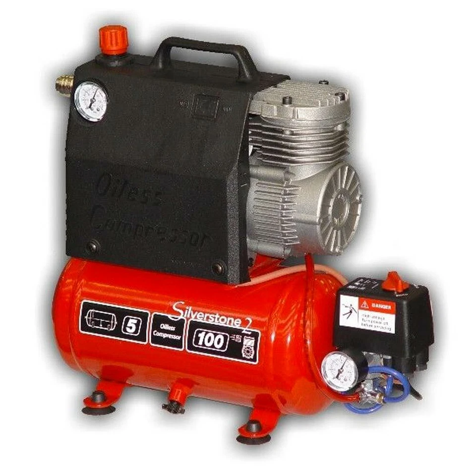 Nardi Silverstone 2 110V Air Compressor 5L 8 BAR 120 PSI Oil Free Quiet Running - Image 1 of 1