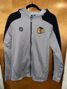 Kids Chicago Blackhawk Full Zipper Hoodie.  Gray/Black Size XL 18/20 - Picture 1 of 4