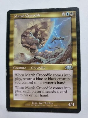 MTG Magic The Gathering Card Marsh Crocodile Creature Crocodile Blue Black Plane - Image 1 of 2