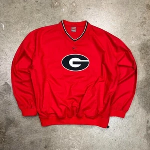 Vintage Y2K Nike Georgia Bulldogs windbreaker Pullover large red center swoosh - Bild 1 von 6