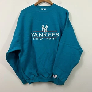 Vintage NY New York Yankees Sweatshirt Size XL 2000  MLBP Logo Athletic Y2K NEW - Picture 1 of 8