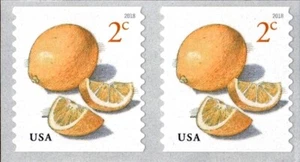 US #5256 MNH Pair 2018 Meyer Lemon Fruits Definitive Coil [Back #][From 760415] - Picture 1 of 1