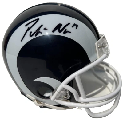 PUKA NACUA SIGNED AUTOGRAPHED LOS ANGELES RAMS FOOTBALL MINI HELMET JSA - Image 1 of 3