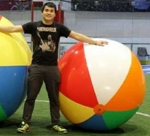 72" Inflatable TRADITIONAL 6 Color BEACH BALL - Glossy Vinyl Giant Fun Pool Toy - Picture 1 of 6