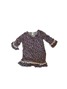 Eberjey Navy Floral Pom Pom Cover Up  Size 8 - Picture 1 of 5