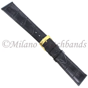 20mm Morellato Genuine Leather Alligator Grain Black Mens Watch Band 2269 - Picture 1 of 4