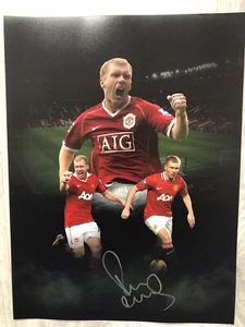 Paul Scholes signed 12x16 photo montage Manchester United - Picture 1 of 3