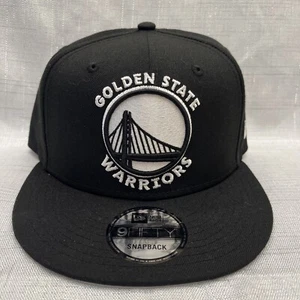 New Era 9Fifty Golden State Warriors Black White Snapback Adjustable Hat/Cap - Picture 1 of 5