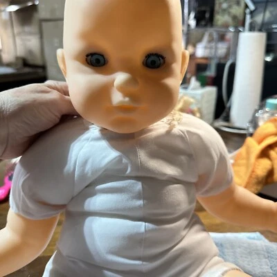 Fishel Baby Doll 22" Vinyl & Cloth Lifelike Blue Sleepy Eyes Girl or Boy Mint - Image 1 of 4