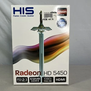 HIS Radeon HD 5450 512MB DDR3 1080P Full HD PCI Express 2.1 Graphics Card - Picture 1 of 5