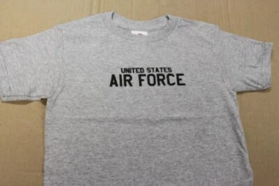 Camiseta unisex gris serigrafiada de la Fuerza Aérea para niños pequeños 5/6 Foto 1 de 3