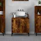 Sink Cabinet Smoked Oak 58X33x60 Cm Engineered Wood