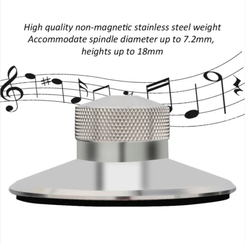 Stainless Steel Non-Slip LP Vinyl Turntable Disc Stabilizer Record Weight Clamp