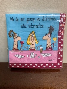 Funny Gossiping Ladies Vital Information Cocktail Beverage Napkins - 20 Count - Picture 1 of 2