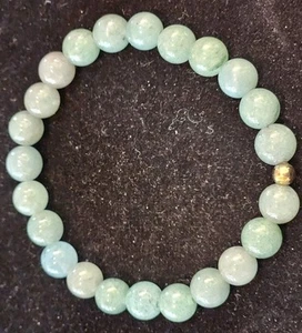 Bracciale Elastico Pietra Tonda Giada Boho - Foto 1 di 1