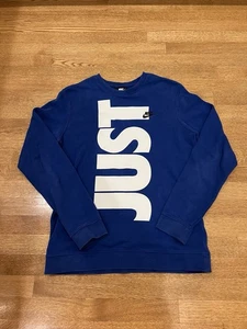 NIKE 2-seitiges JUST DO IT Crew Sweatshirt Gr. M Langarm 80/20 royalblau - Bild 1 von 5