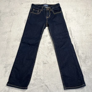 Old Navy Boys Size 8 Regular Jeans Flex Straight Adjustable Waist Dark Wash - Picture 1 of 10