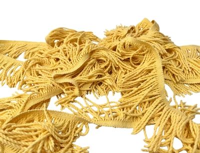 Cuerda de lingotes vintage de 4" con flecos de algodón amarillo mantequilla 7+ yardas usada en excelente estado Foto 1 de 4