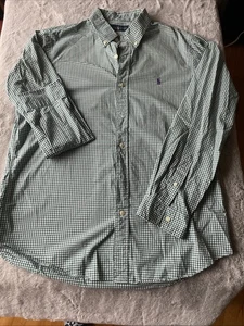 Polo Ralph Lauren Classic Fit Button Down Gingham Gr. L grün lila Pony - Bild 1 von 4