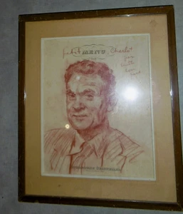 EMILE COMPARD (1900-1977) ORIGINAL DRAWING DEDICATION CUSTOM PORTRAIT - Picture 1 of 7