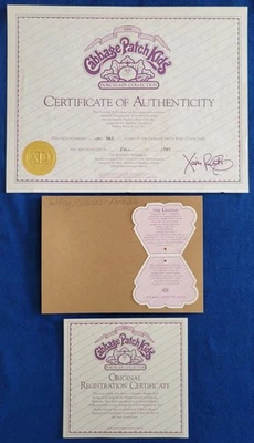 Parche de repollo de porcelana vintage para niños C.O.A y niño de registro ~ Jeffrey Nicholas Foto 1 de 2