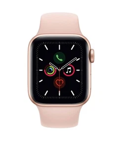 Apple Watch Series 5 44mm Aluminum Gold Case - Pink Sand Sport Band - MWVE2LL/A - Picture 1 of 9