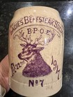 Feb 22, 1917 BPOE Ladies Beefsteak Social Lodge No. 7 Stoneware Mug - RARE!