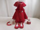 American Girl Doll Merry & Bright Red Snowflake Dress + Snowglobe +  Shoes + He