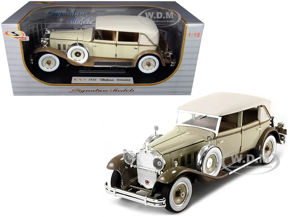 1930 PACKARD BREWSTER TAN & COFFEE BROWN 1/18 DIECAST CAR SIGNATURE MODELS 18103 - Image 1 of 1