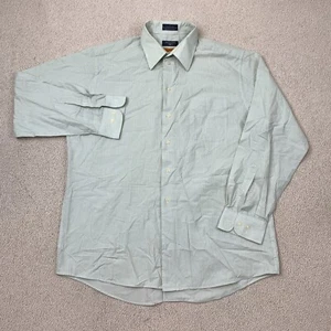 Dockers Stain Defender Dress Shirt Men's 16-16.5 Long Sleeve Green Striped - Picture 1 of 7