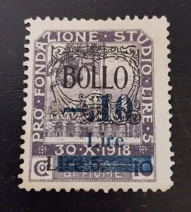 Fiume 1920s Croatia, Italy, overprinted, revenue NG stamp, 0,1 L. /5L. / 10 Cor. - Picture 1 of 5