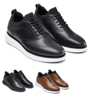 Men's Dress Sneakers Oxfords Formal Casual Wingtip Brogue Breathable Shoes US - Image 1 of 4