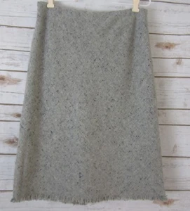 Territory Ahead Damen 10 grau Tweed Wolle Rock Fransen gefüttert Karriere - Bild 1 von 7