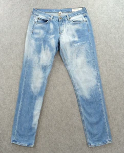 Rag & Bone Jeans Womens 28 Blue Boyfriend Mid Rise Denim Button Acid Wash - Picture 1 of 14