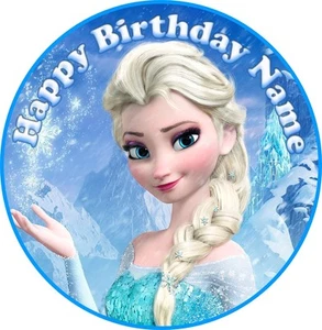 EDIBLE Elsa Disney Frozen Cake Topper Birthday Party Wafer Paper 7.5" (uncut) - Picture 1 of 4