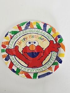 Elmo Happy Birthday Plates World Crayons Celebration White Sesame Street Party